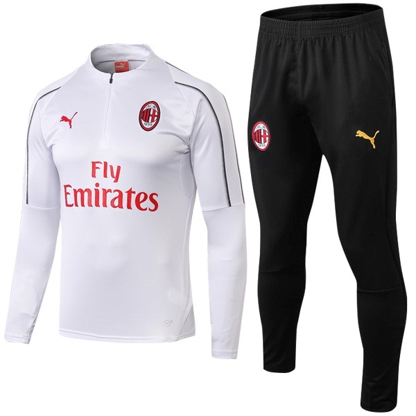 Survetement Football Enfant AC Milan 2018-19 Blanc Noir